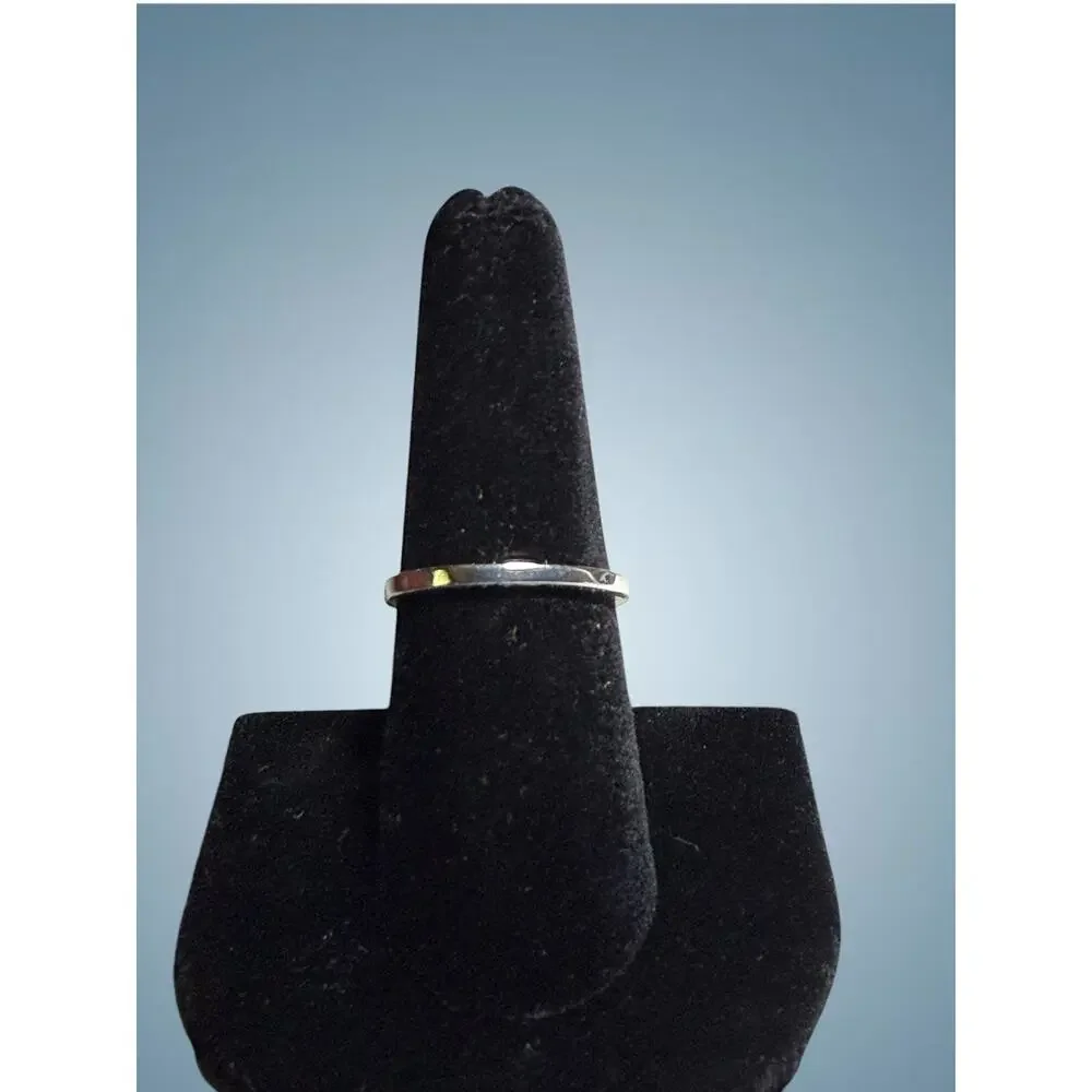 Vintage Faux Pearl CZ Style Ring Silver Tone Bridal Romantic Size 7.75